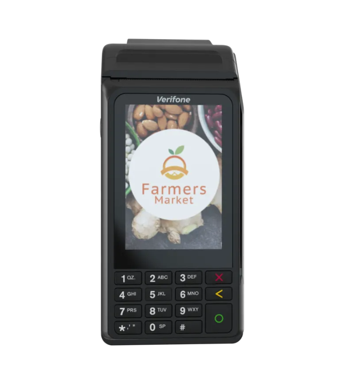 V240M terminal showing the Red X and Green O buttons