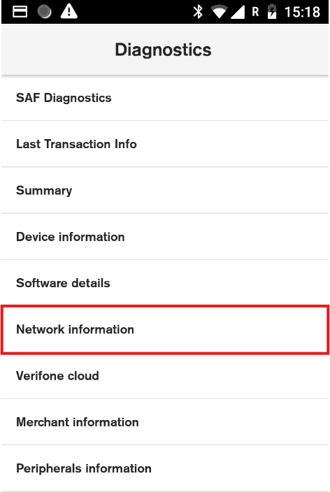 Network Information option