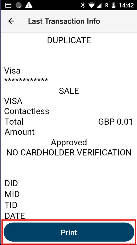 Print the last transaction