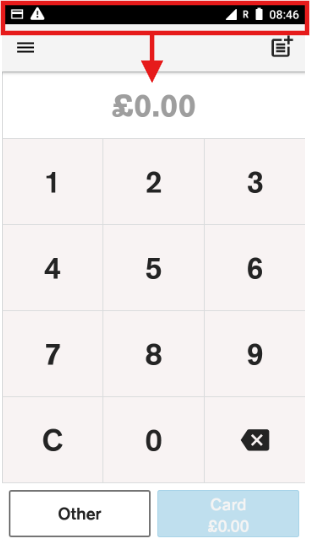 Swipe down from the top