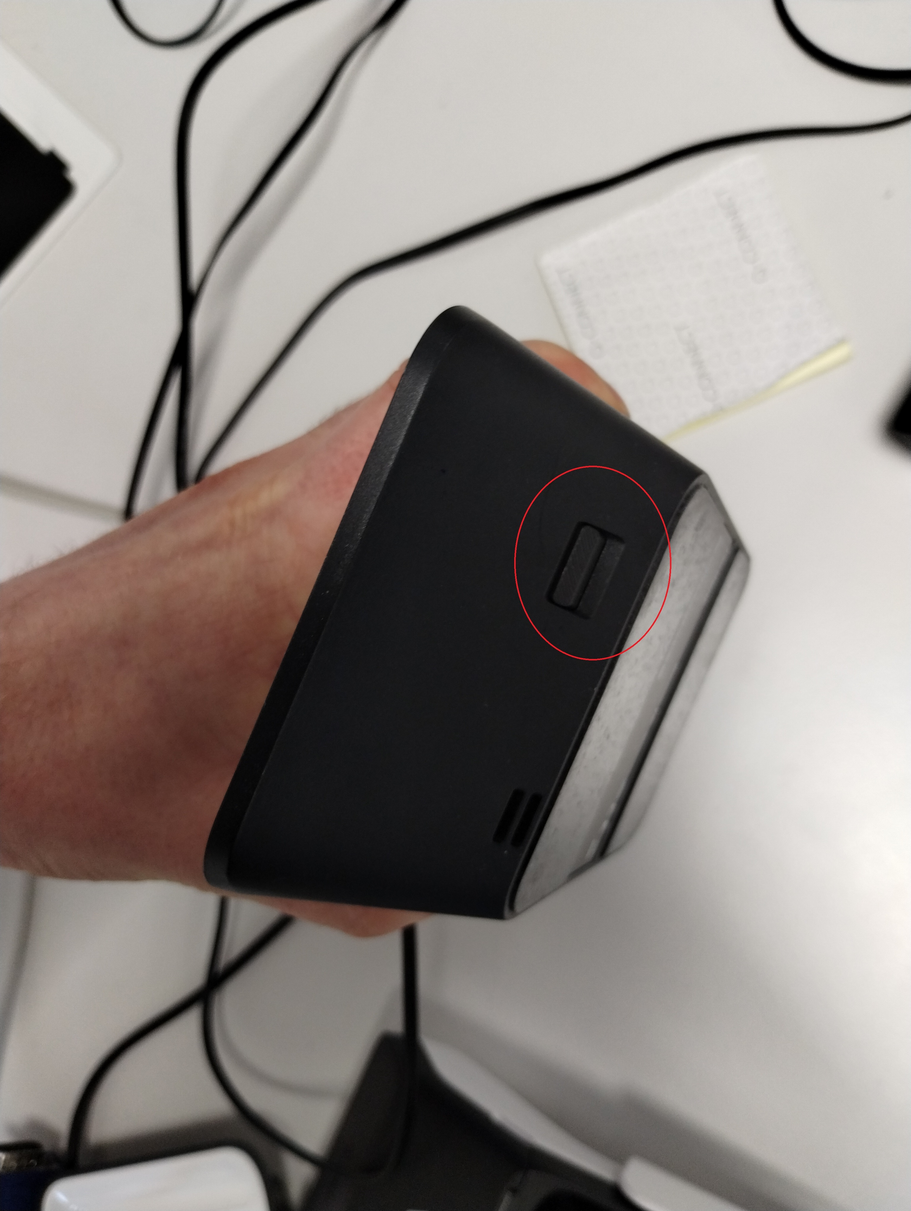 Bluetooth button on the base